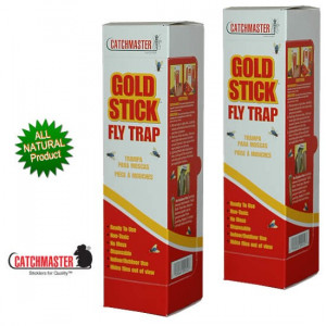 Catchmaster Gold Stick 962 Large Glue Fly Trap and Fly Pheromone Attractant (BOX OF 24)