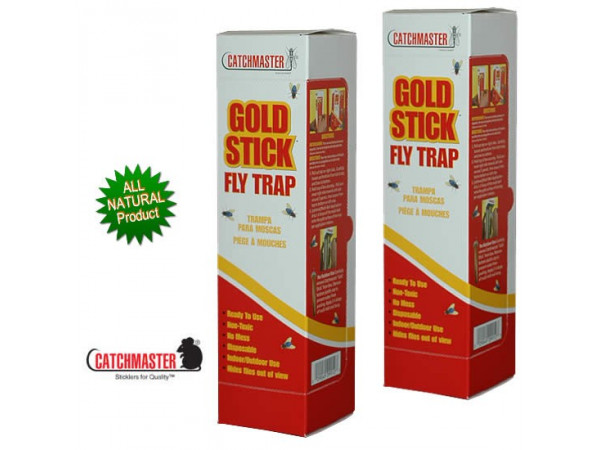 Catchmaster Gold Stick 962 Large Glue Fly Trap and Fly Pheromone Attractant (BOX OF 24)
